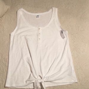White sleeveless T-shirt